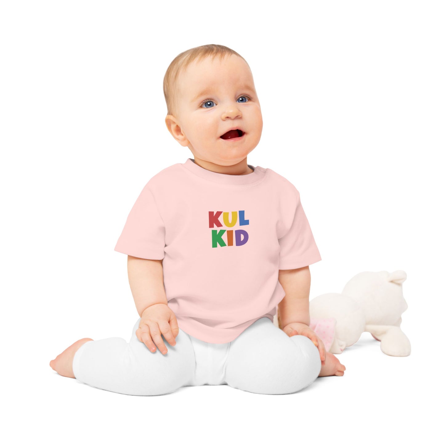 Basic Baby T-skjorte med Regnbuelogo (0–24 mnd)