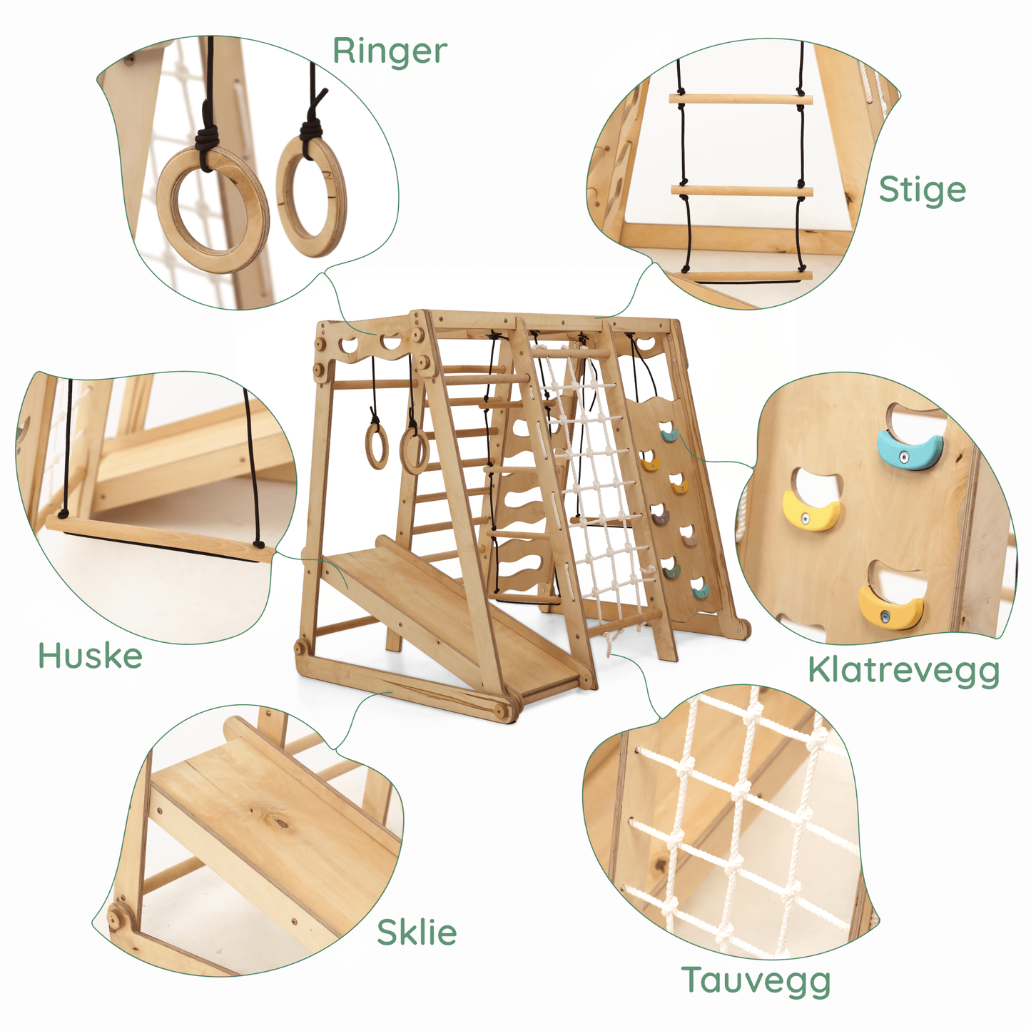 6-i-1 innendørs Jungelgym