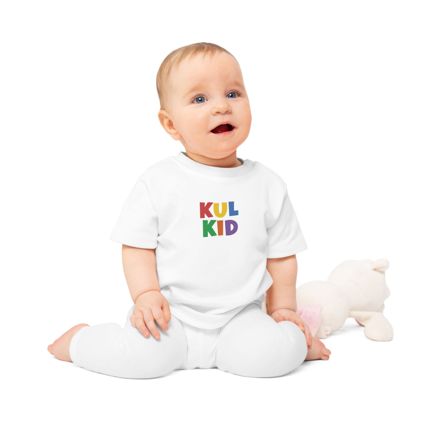 Basic Baby T-skjorte med Regnbuelogo (0–24 mnd)