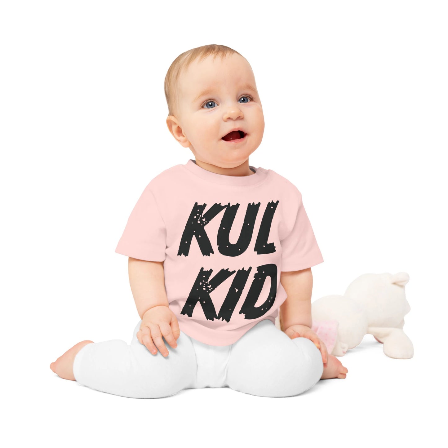 Modellbilde – baby t-skjorte KNALLKUL, barneklær 0–36 mnd