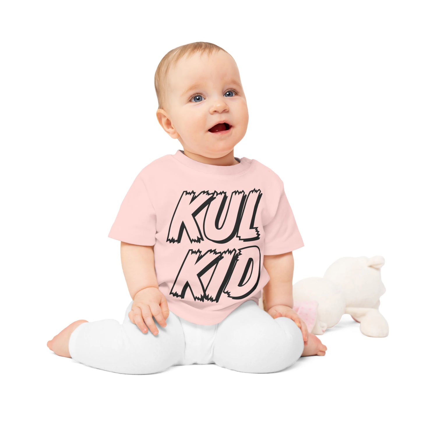 Baby t-skjorte RÅKUL – trendy barne-klær hvit 0–36 mnd