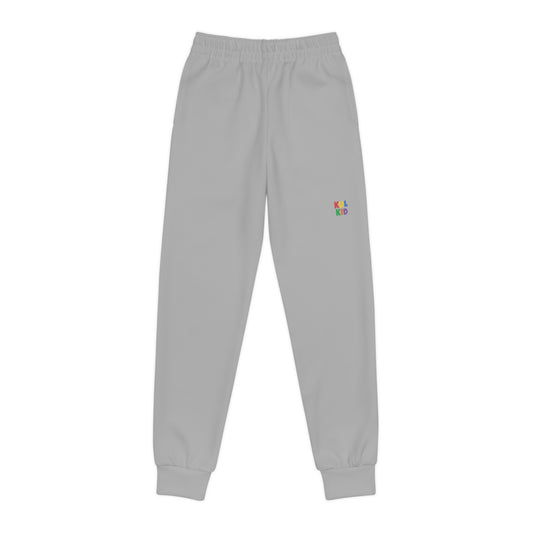 Grå KUL KID joggebukse med brodert logo foran.