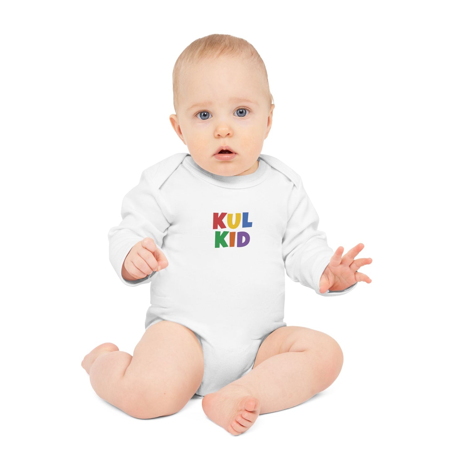 Kulkid babybody – gul, kort erm – myk bomull, perfekt til hverdag og barnehage