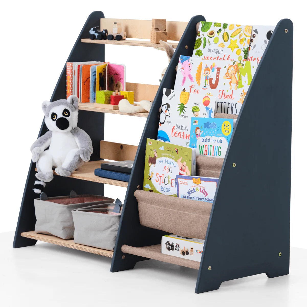 2-i-1 Montessori hylle for bøker og leker - detaljbilde 9 - KUL KID