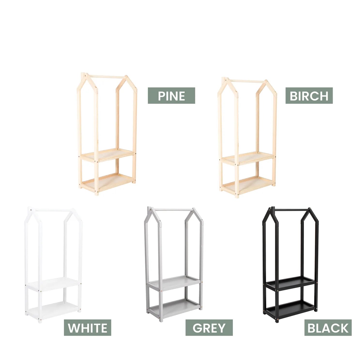 Husformet klesstativ med oppbevaring - bilde 14 - KUL KID