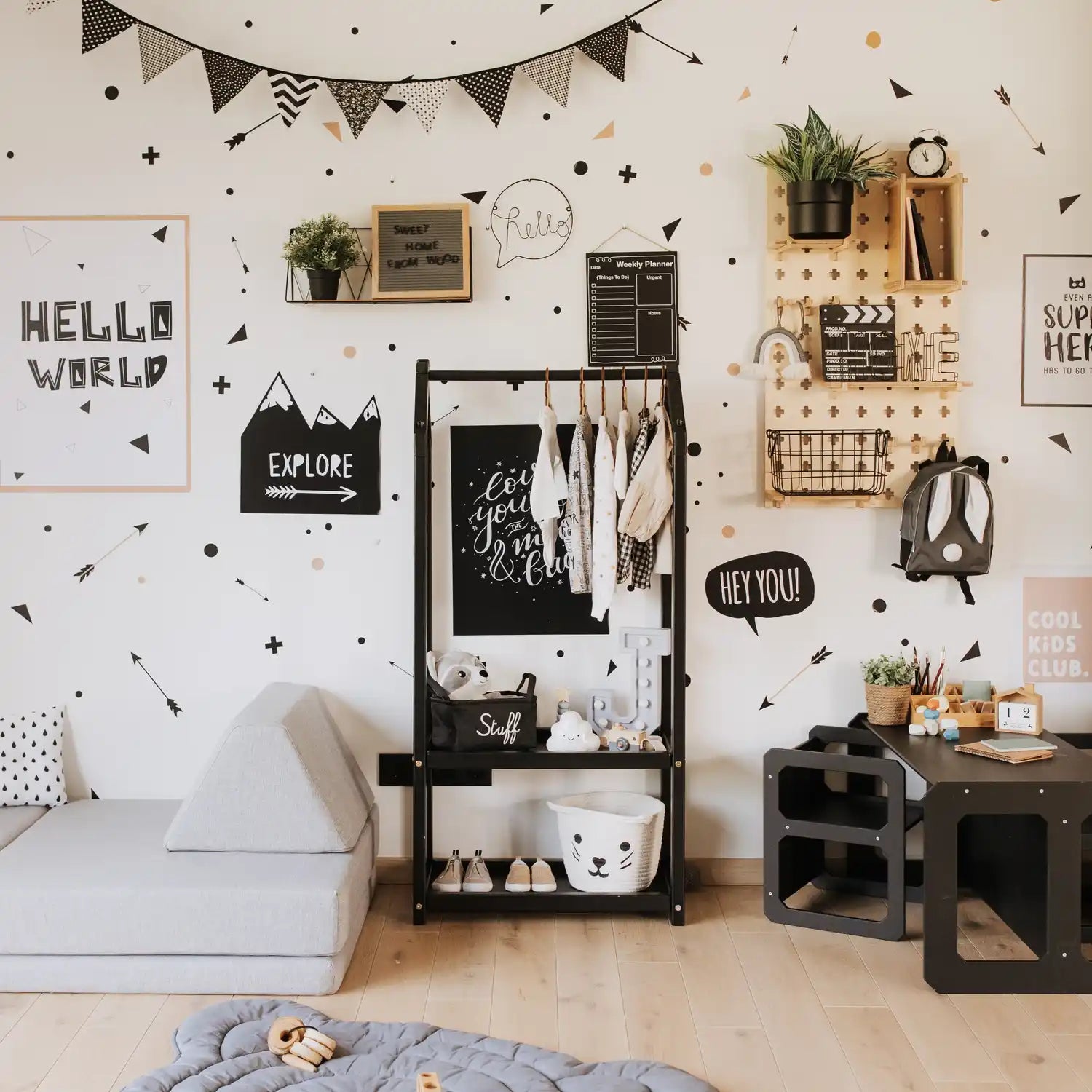 Husformet klesstativ med oppbevaring - bilde 9 - KUL KID