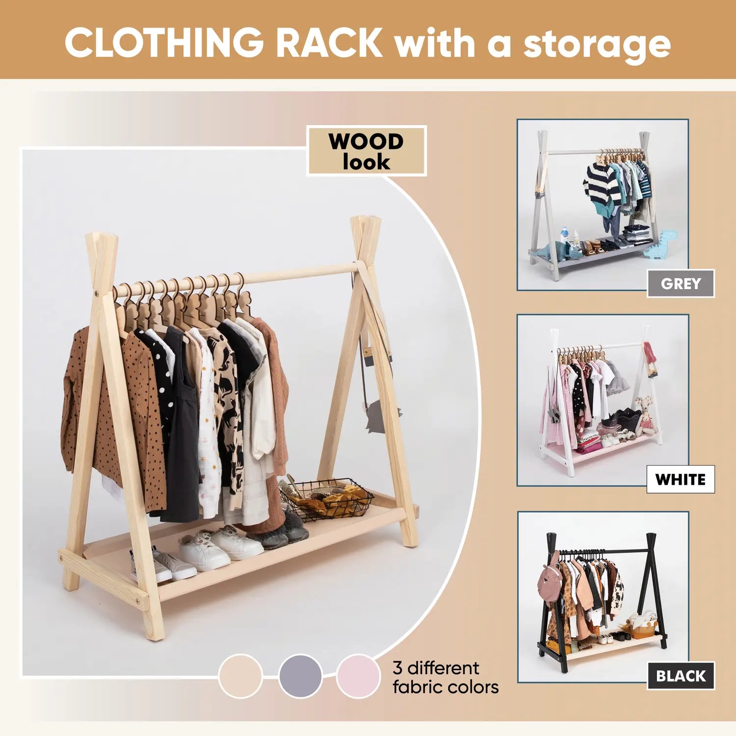 Klesstativ med oppbevaring - bilde 27 - KUL KID