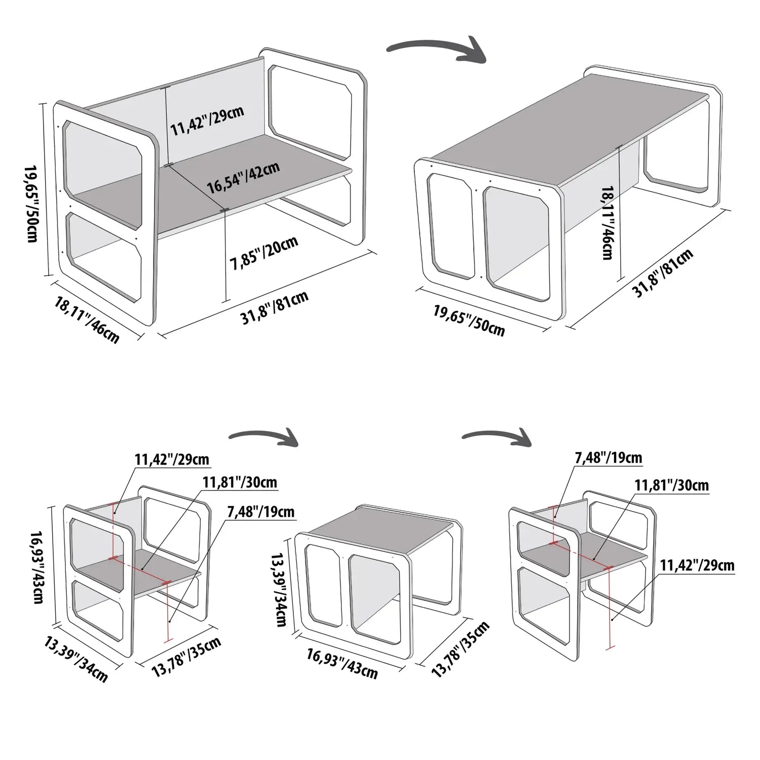 Weaning-bord med 1 stol - bilde 6 - KUL KID